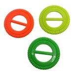 3 Round Scarf Buckles Shirt Clips Rings Orange Green Yellow Rope Design Plastic Photo 0