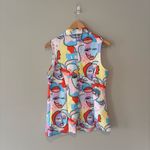GUAPA Women’s Colorful Abstract Face Print Collared Casual Vest‎ Like New M/L Orange Size M Photo 1