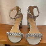 BADGLEY MISCHKA JEWEL BRONWEN SILVER EMBELLISHED EVENING WEDDING PROM SIZE 8 Photo 6