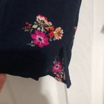 Democracy  Rayon flowy floral button down‎ long sleeve blouse shirt size XL navy Photo 4