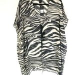 Cover2Cover Womens Swim Cover Up Robe Sheer Zebra Striped Black White Size S Photo 0