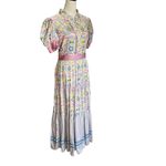 CK Bradley Wildflower Gray Annabelle Maxi Dress L | Puff Sleeve Tiered Cottage Size L Photo 1