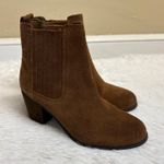 Sam Edelman Lance Brown Suede Chelsea Ankle Boots Block Heel Size 6 Photo 0