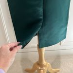 ZARA ‎ Hunter Green Satin Sheath Dress Ruffle Cocktail Holiday Party Photo 4