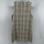 Forever 21 Tweed Mini Shift Dress Checkered Plaid Pockets Preppy Cream M Photo 5