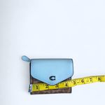 Coach Wyn Small Wallet Colorblock Signature Leather Blue Brown Monogram RARE COLOR HTF Measurement in pics Photo 6