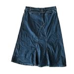 Cato Denim Midi Skirt Womens Size 16 Blue Aline Contrast Stitching Casual Retro Photo 1