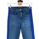 Veronica Beard Kate Tuxedo Stripe Skinny Jeans Bright Blue Size 25 / 0 Photo 3
