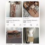 The Sak  Minimalist Tan and Gold Metalic Woven Boho Crossbody Bag Purse Photo 6