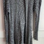 Poof! Black & White Heathered Knit Long Sleeve Open Cardigan Photo 0