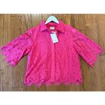 Fate NWT hot pink lace collared top size small Photo 6