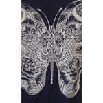 Blue with White Graphic Butterfly Moth T Photo 1