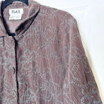 Flax  Size S Brown Corduroy Collared Lightweight Jacket Blue Embroidered Floral‎ Photo 1