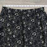 Norton Mcnaughton  Midi Skirt Black Floral Lightweight 1/2 Elastic Waist Size L Photo 7