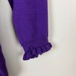 American Living  Sweater Women XL Purple Ruffle V-Neck Knit 3/4 Sleeve Sweatshirt Photo 3