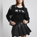 NWT Road to Awe RtA OPHELIE VARSITY JACKET Black white sz Large Photo 5