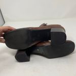 Vintage Y2K 90s Square Toe Brown Leather Side Zip Bootie Ankle Boot Sunburst 9.5 Photo 4