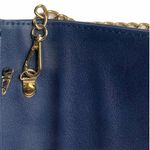 Urban Expression Urban Expressions Blue Vegan Leather Cross Body Clutch Purse Gold Chain Strap Photo 6