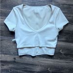 Offline by Short Sleeve V Neck Cropped Ribbed Spandex Tee SZ S Aerie Shirt Photo 5