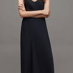 All Saints Bryony V-Neck Midi Slip Dress Navy Midnight Blue Women’s Small Photo 0