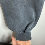 7 For All Mankind acid wash charcoal ruffle sleeve cropped boxy sweatshirt sz M Photo 7