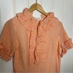 Elizabeth Wilson Seersucker Top Orange & White 799 Size XS Photo 1