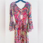 Alexis Pink multicolor geometric Charisma Mystic printed Maxi dress S NWT Photo 3