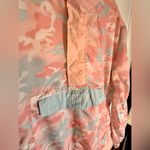 Kylie Camo Anorak Jacket Windbreaker Kangaroo Pocket Oversized Half Zip Large Pink Photo 10