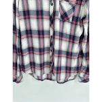 BeachLunchLounge  Women's Berry Pink & Blue Plaid Button-Up‎ Shirt Large Photo 4