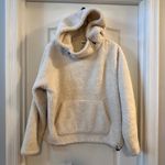 PINK - Victoria's Secret  Sherpa Fleece Hoodie Cream Size S Pockets Photo 4