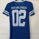 Disney Parks Women’s Small Blue Varsity Stitch Short Sleeve Tee Photo 2