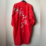 Vintage Women's Red Kimono Heavy Embroidery Japan Belted OS Floral Size undefined Photo 7