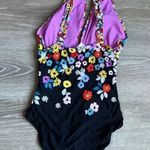 Anne cole Ditsy Floral High-Neck One-Piece Swimsuit Photo 4