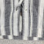 Madewell  Skirt Womens 4 Gray White Linen Blend Lace Up Striped Pockets Mini Photo 7