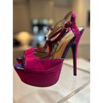 Shoedazzle  Pink & Purple Strappy Platform Heels - Size 9 Photo 4