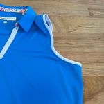 Pebble Beach Women's Turquoise Blue Sleeveless V Neck Athletic Polo Top Large Photo 11