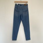 American Eagle  Stretch Mom Jeans Classic Blue High Rise Tapered Ankle Length 0 Photo 4