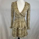 Blush Boutique tiered ruffle animal print long sleeve chiffon dress size XS Photo 4