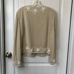 Vintage white cream sequin beaded embellished jacket size 14 bridal formal party Photo 2