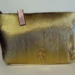 Victoria's Secret Victoria Secret Bombshell Metallic Logo Pleated Clutch Gold NWT Photo 2