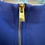 Philosophy Classic Chic Blue Pencil Skirt Career Gold Exposes Zipper Size 6 S Photo 2
