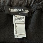 American Apparel  Vintage Women's Size L Black Shiny Satin Pull On Jogger Shorts Photo 2