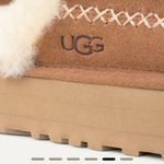 UGG   Disquette Alpine Tan Mules with White Fur Trim Photo 4