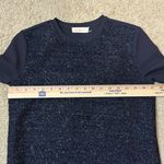 Tory Burch Tinsel sparkle shift short sleeve dress navy blue black scuba size XS Photo 8