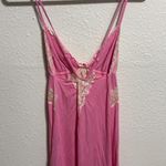 Victoria's Secret Pink Lace Trim Cami Slip Dress Chemise Nightgown Lingerie Med Photo 3