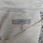 cupio  Womens Cream Embroidered Sleeve V Neck Casual Tee Top M Photo 5