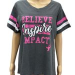 Susan G Komen Believe Inspire Impact Breast Cancer Awareness Gray Jersey Tee 2X Photo 0