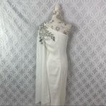 Tadashi Shoji  Columba‎ One Shoulder Gown Sequins Leaf Detail Formal Wear Size 10 Photo 15