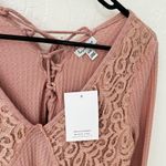 Love, Fire Love Fire Dusty Rose Solid Long Sleeve Waffle lace Knit M Photo 4