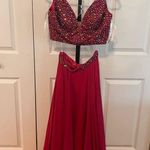 Sherri Hill 2 piece Hot pink prom dress size 6 Photo 1